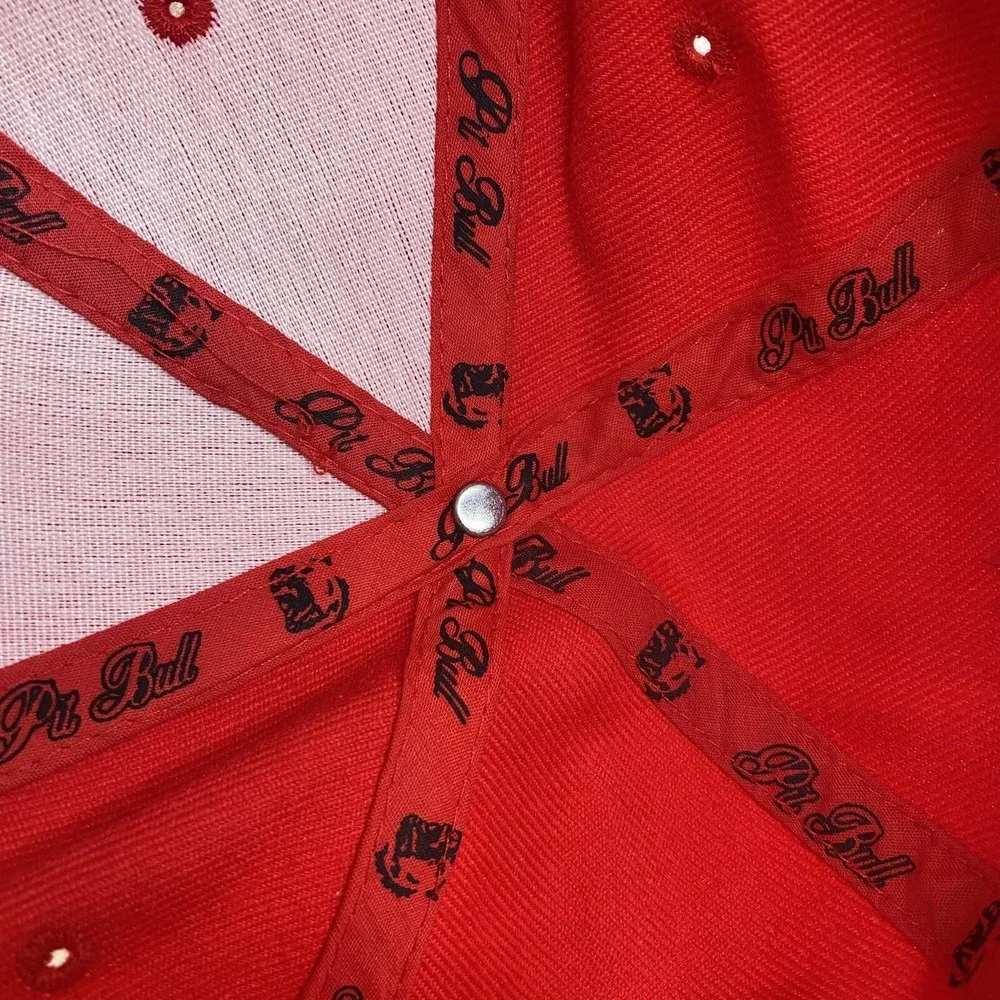 Pit Bull Texas TX Baseball Cap Red White‎ Fitted Flat Bill Embroidered Hat Large